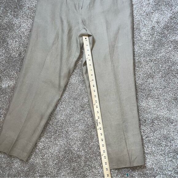 Talbots pants Irish Linen tan straight leg breathable SZ 12 POCKETS zip up - Picture 7 of 12